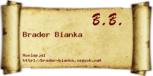 Brader Bianka névjegykártya